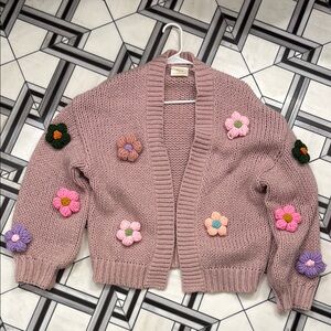 Maeve X Anthropologie Susannah 3D Daisy Knitted Cardigan Sweater One Size